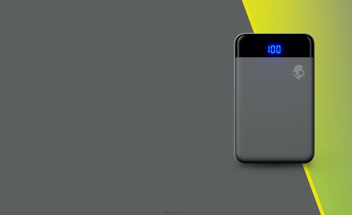 Skullcandy Fat Fast and Flexible Fat Stash 2 10000 mAh Portable Battery Pack T28B38 Chill Grey/Yellow