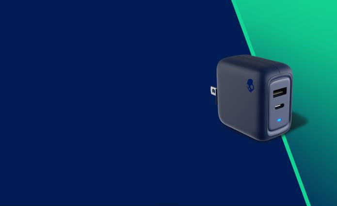 Skullcandy Get Your Power Fix Faster Fix Rapid G Max USB-A and USB-C Adapter T28B36 Dark Blue/Green