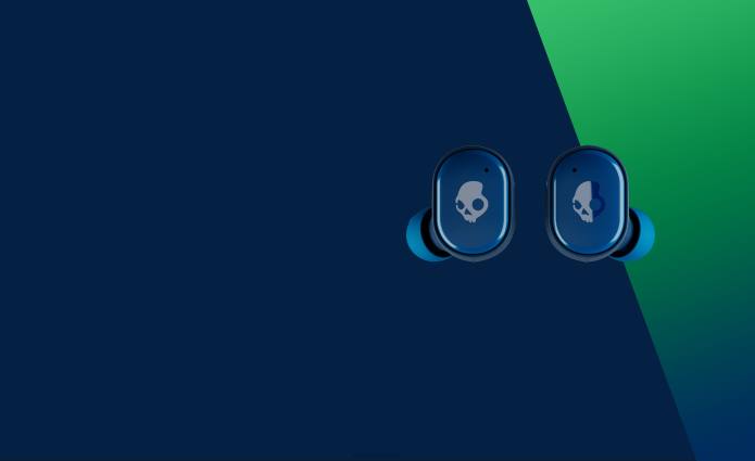 Skullcandy Upgradable tech premium sound Grind True Wireless Earbuds T28B12 Dark Blue/Green