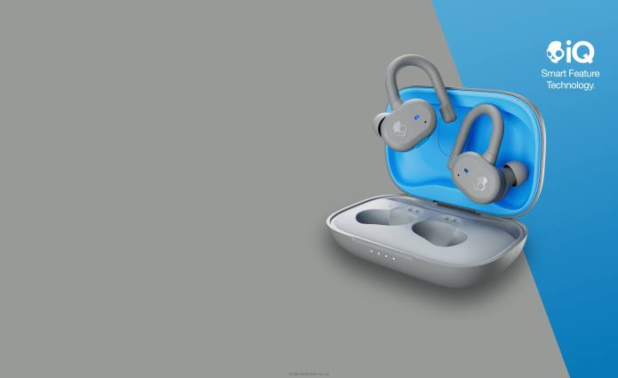 Skullcandy Upgradable tech secure fit Push Active True Wireless Earbuds T28B14 Light Grey/Blue