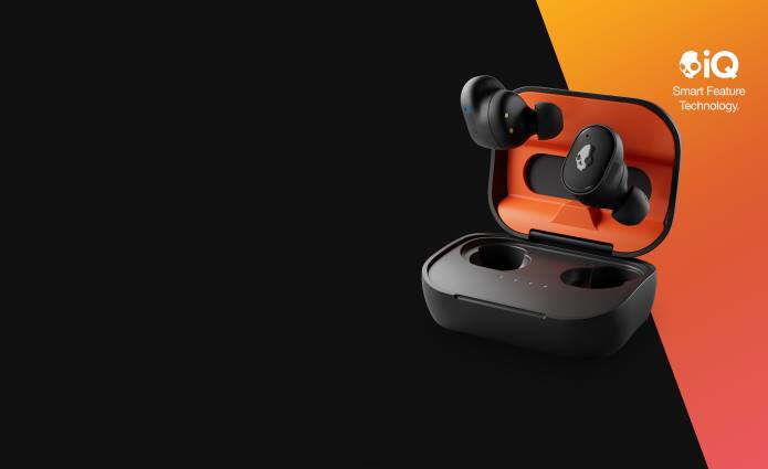 Skullcandy Upgradable tech wireless charging Grind Fuel True Wireless Earbuds T28B7 Black/Orange